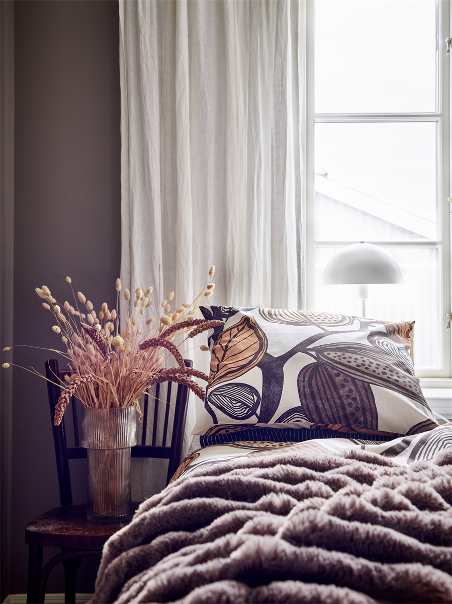 Pussilakanasetti Lehdet 150x210cm - okra