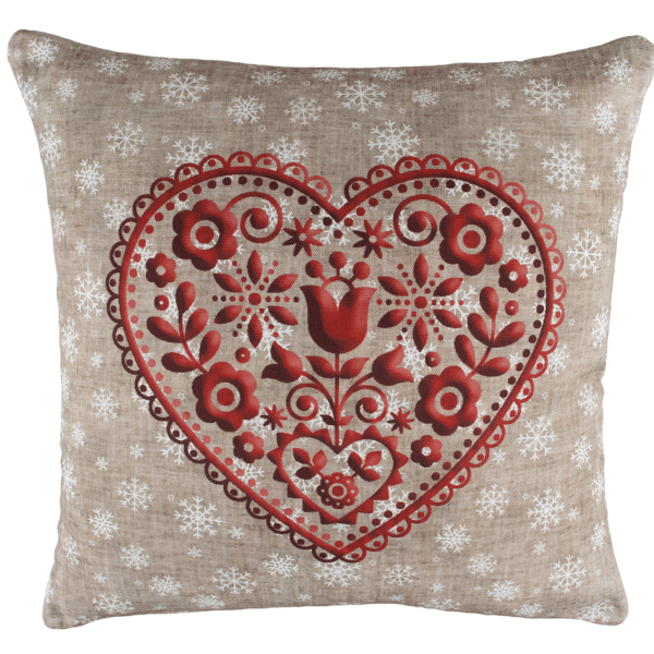 Joulutyyny: Sydän 45x45cm