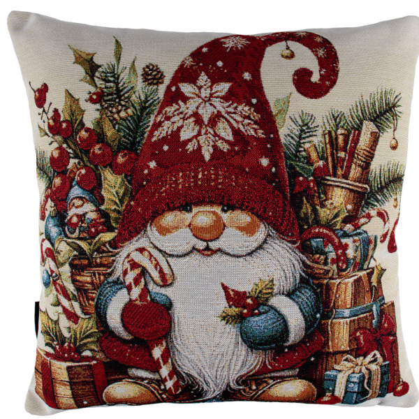 Koristetyyny Iloinen joulupukki 45x45cm