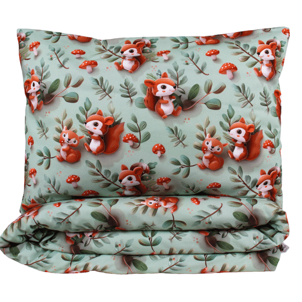 Lasten pussilakanasetti Oravat 120x160cm