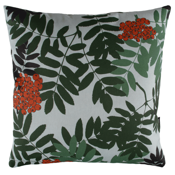 Koristetyyny Pihlajanmarja 45x45cm - vihreä