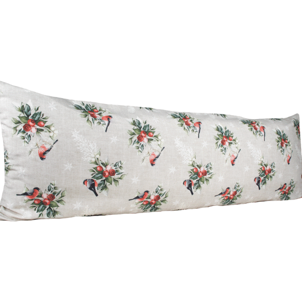 Vartalotyynynpäällinen Punatulkku ja lumimarja 45x145cm