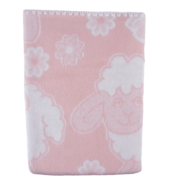 Vauvan viltti Lammas 100x118cm - vaaleanpunainen