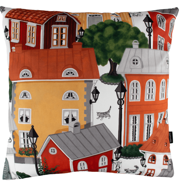 Koristetyyny Onnenkylä 60x60cm - oranssi