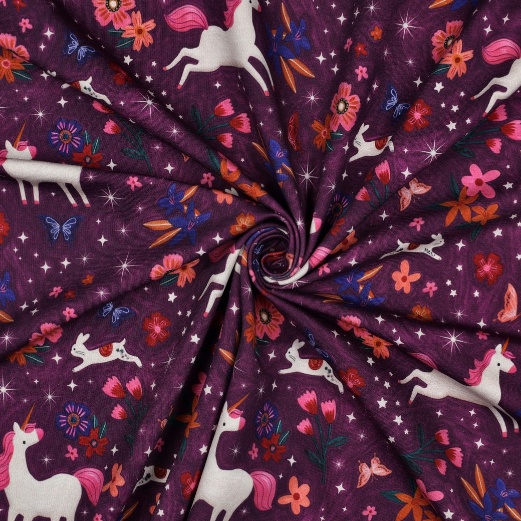 Trikookangas: Yksisarviset - violetti
